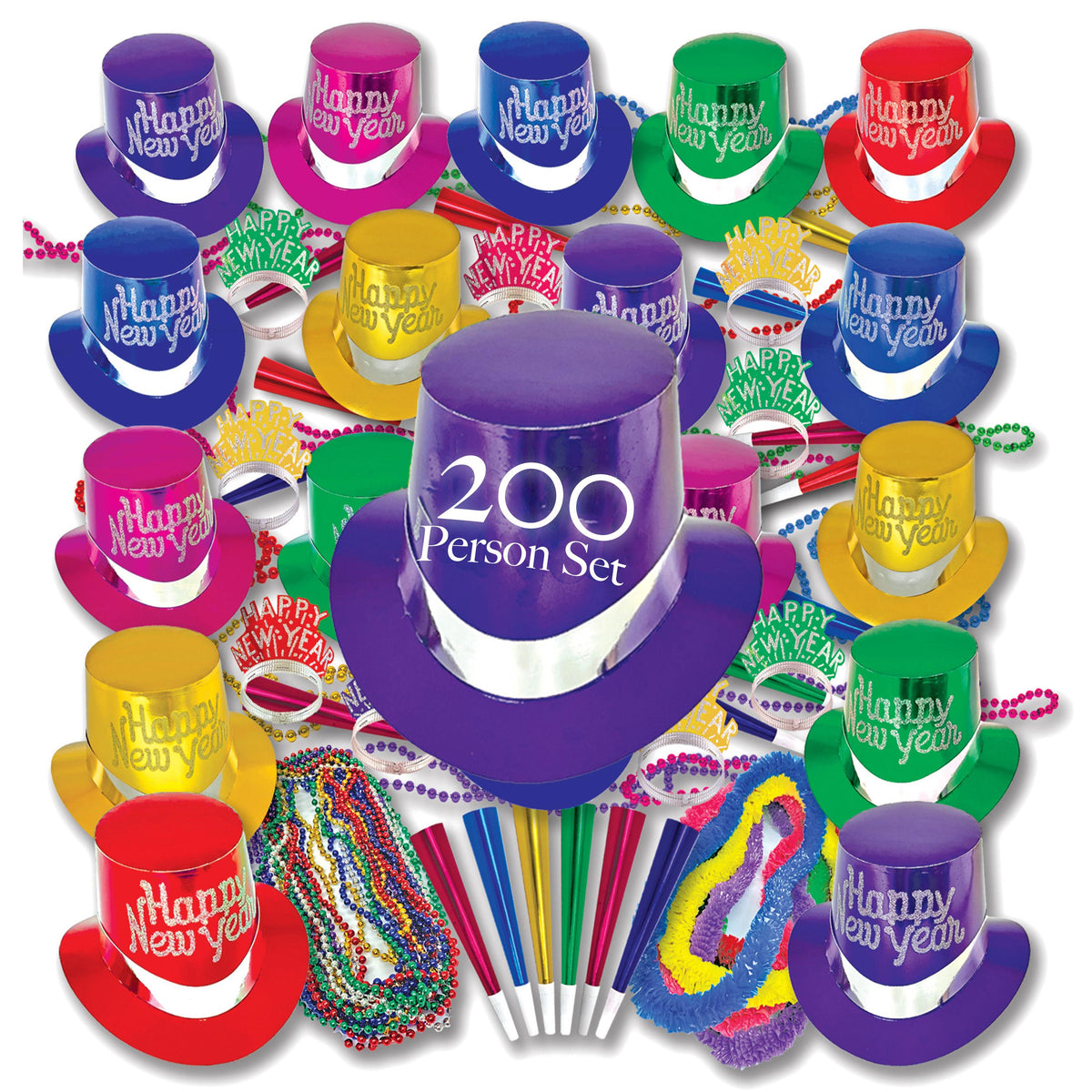 Multi-Color New Year's Party Kit for 200