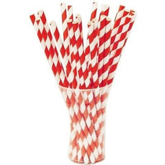 Red Striped Paper Straws | 100 Count