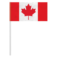 Large Maple Leaf Plastic Flags - Canada Day Decoration, 12-ct - Pack of 8