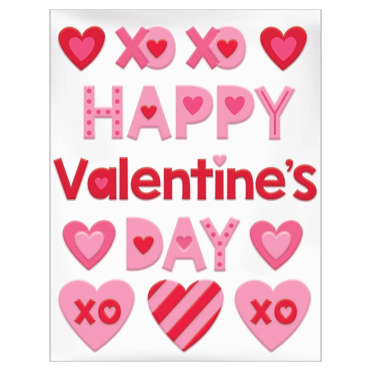 Valentine's Day Gel Window Clings - Case of 48