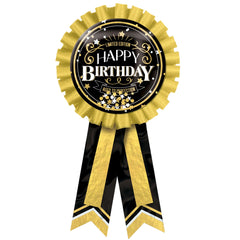 Better with Age Happy Birthday Award Ribbon, Black/Gold, One Size - Pack of 2
