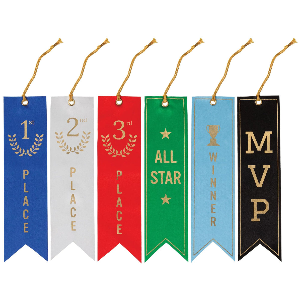 Recognition Ribbons, Assorted, One Size, 6-ct - Case of 72