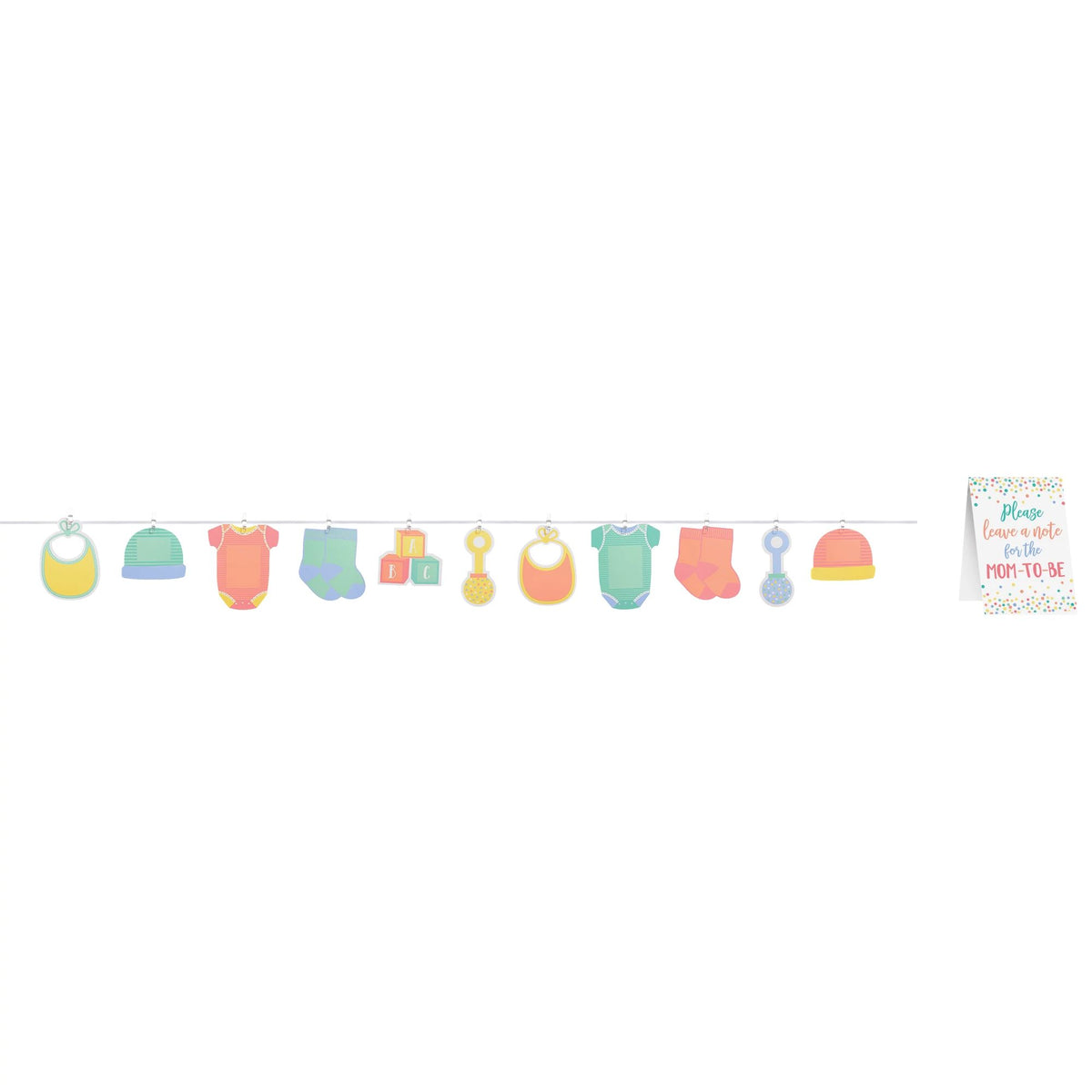Baby Shower Autograph Garland, 25-pcs - Pack of 6