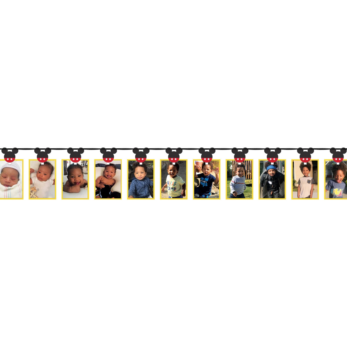 Disney Mickey Mouse Photo Garland, Black/Yellow, 12-ft. - Pack of 6