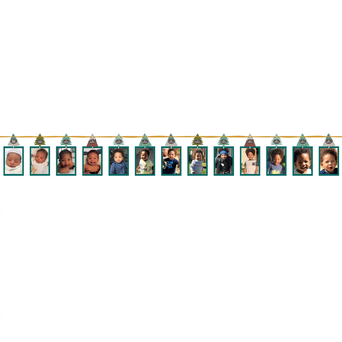 Wilderness Customizable Photo Garland, Green, 12-foot, 42-piece Kit - Case of 48