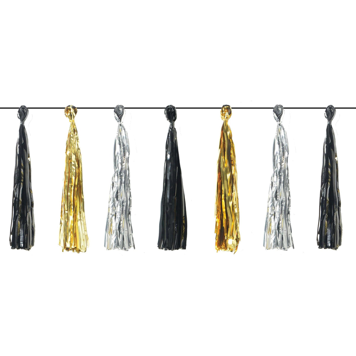 New Year's Eve Metallic Tassel Garland - Case of 9