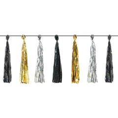 New Year's Eve Metallic Tassel Garland - Case of 9