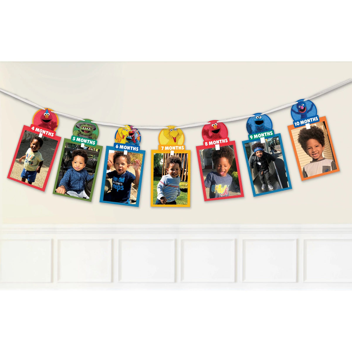 Sesame Street DIY Photo Garland Banner, Red/Green/Blue, 11-inch - Case of 48