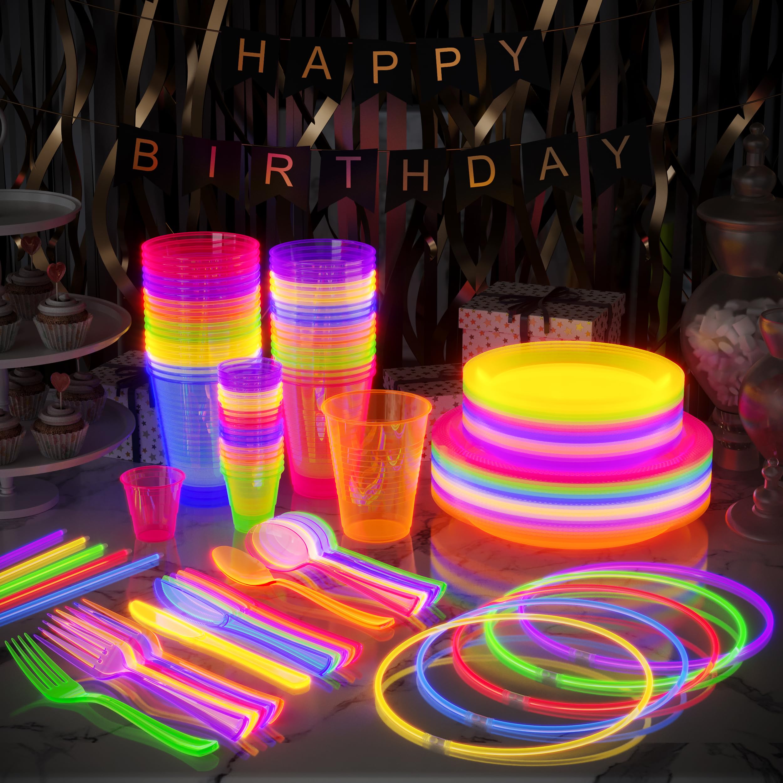 22 Inch. Glow Necklaces Assorted Neon | 300 Count