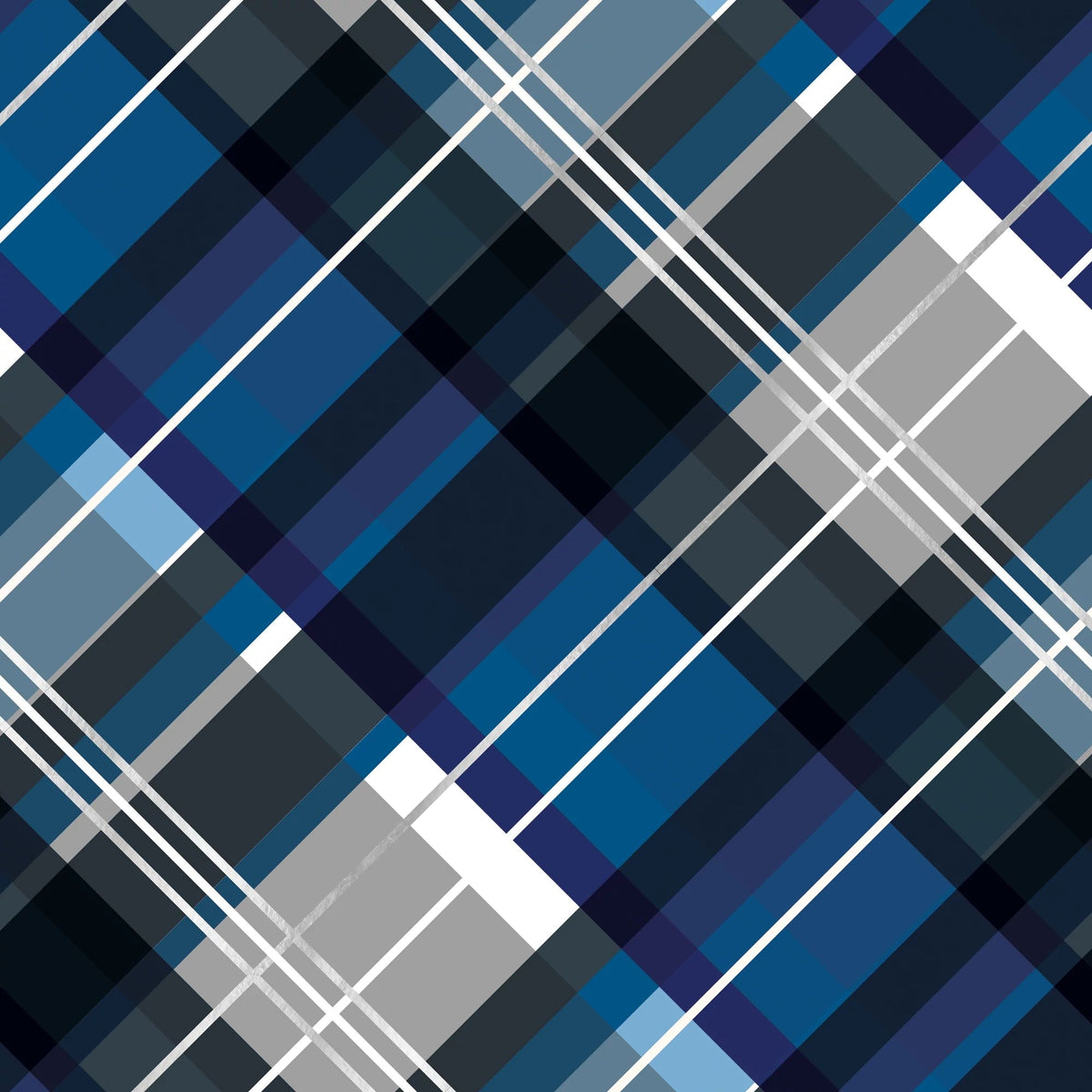 Classic Blue Plaid Gift Wrap Roll - Pack of 2