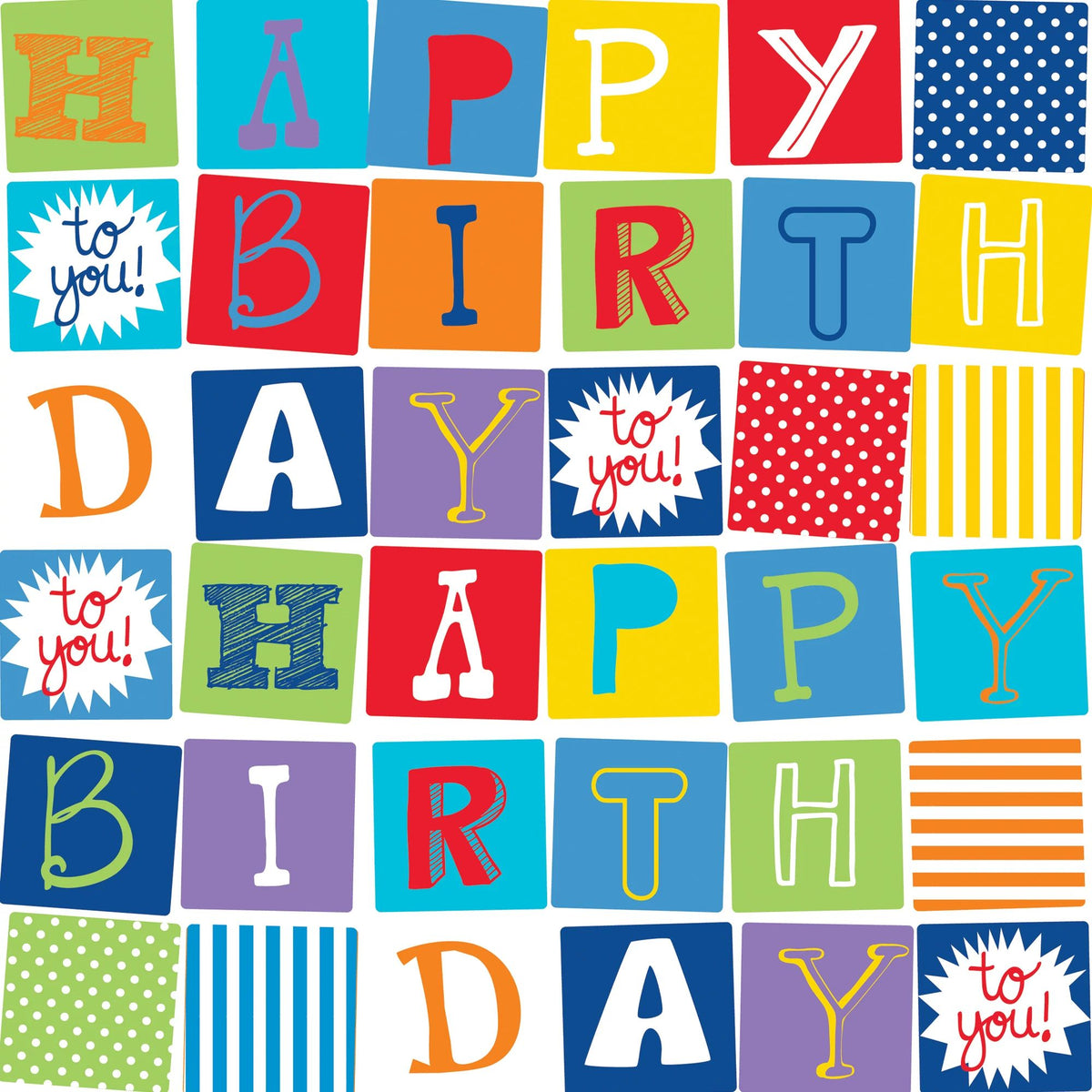 Checkered Birthday Wrapping Paper Roll, 16-ft - Pack of 6