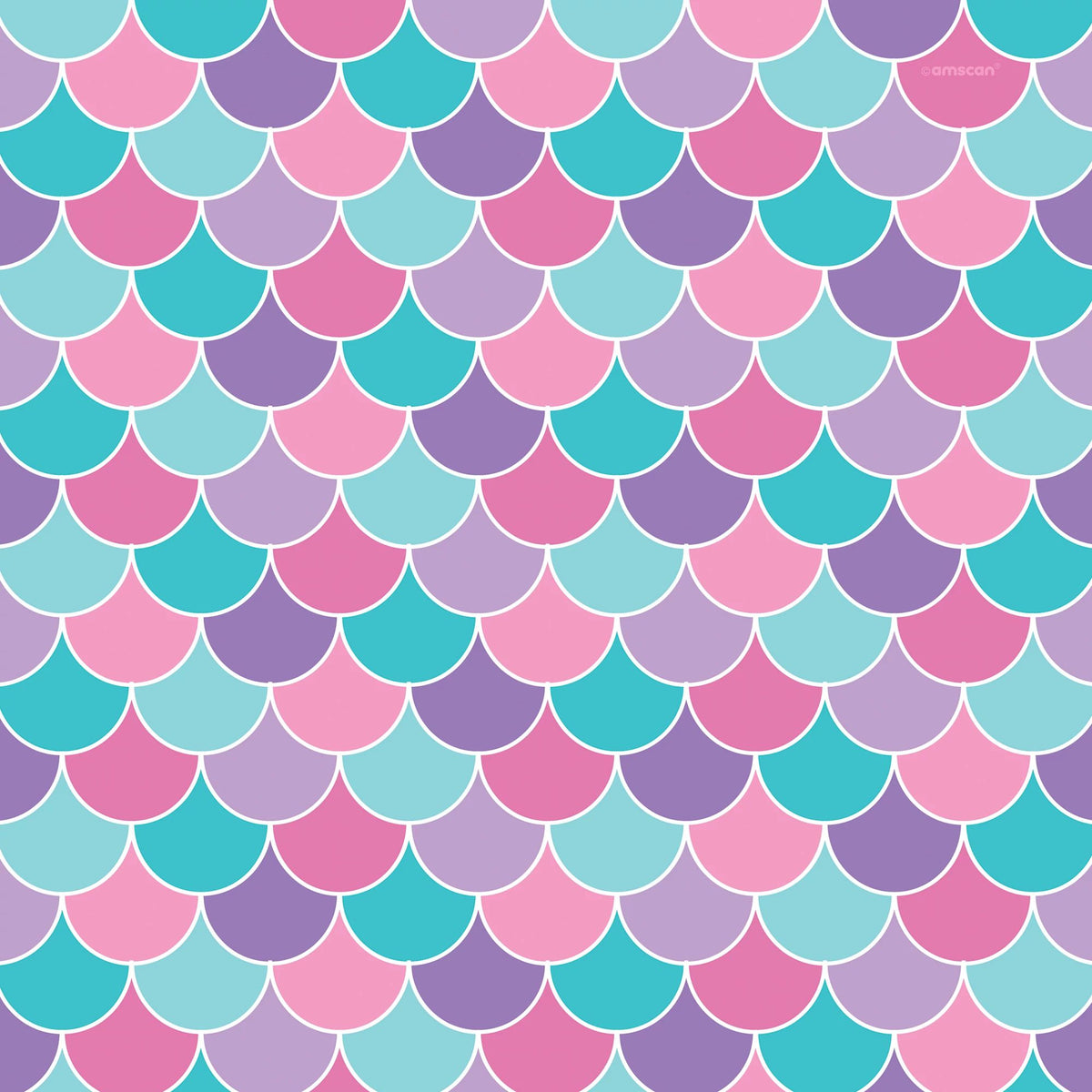 Shimmering Mermaid Scales Gift Wrap, Blue/Purple, 5-foot - Case of 48
