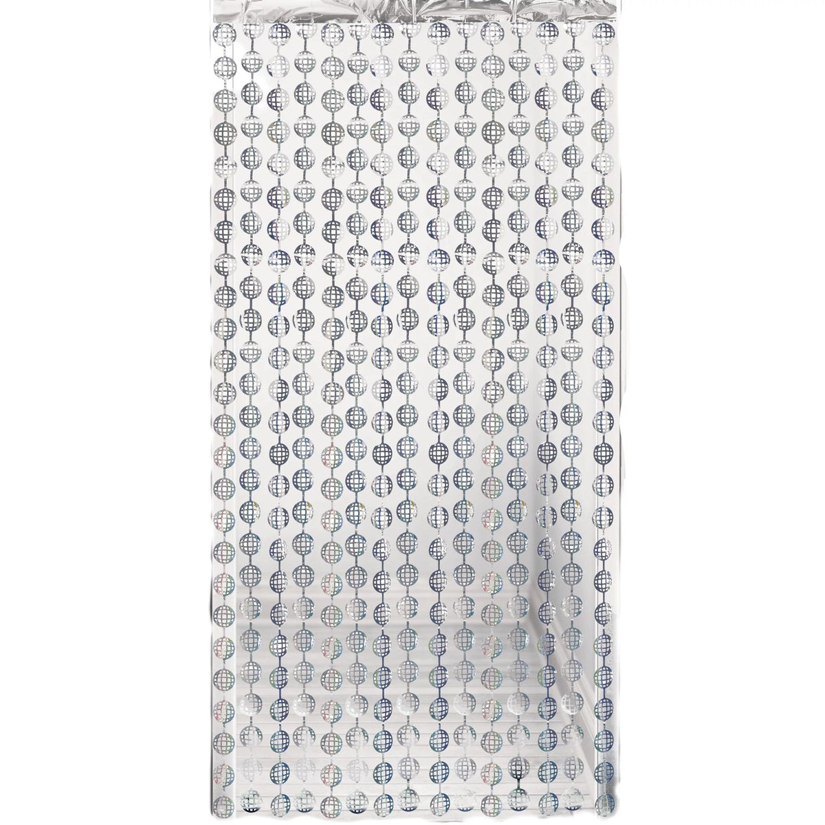 Disco Foil Hanging Doorway Curtain Decoration, Silver, 78-in - Case of 60