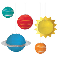Blast Off Planet Paper Lantern Decorations, 7.7-inch, 5-ct - Pack of 6