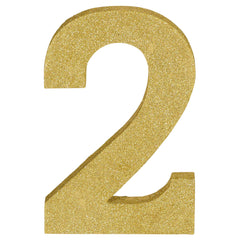 Glitter Gold Number 2 Sign, 10-in - Pack of 6
