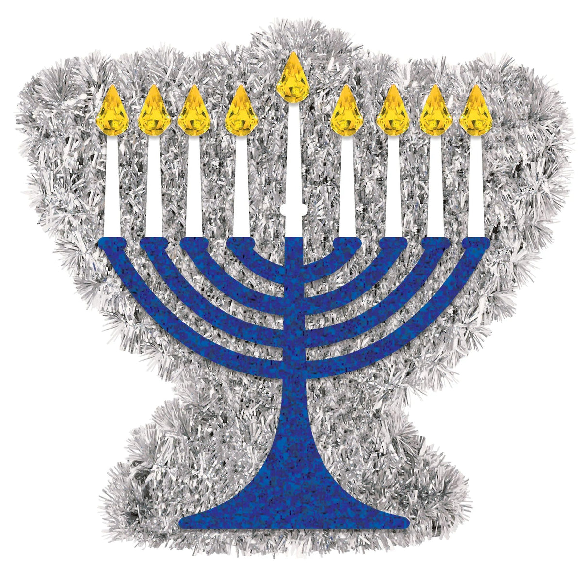 Mini Tinsel Menorah | 12 Count