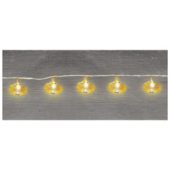 Gold Mesh Lantern LED String Lights, 5-foot, 10 Lights - Pack of 6