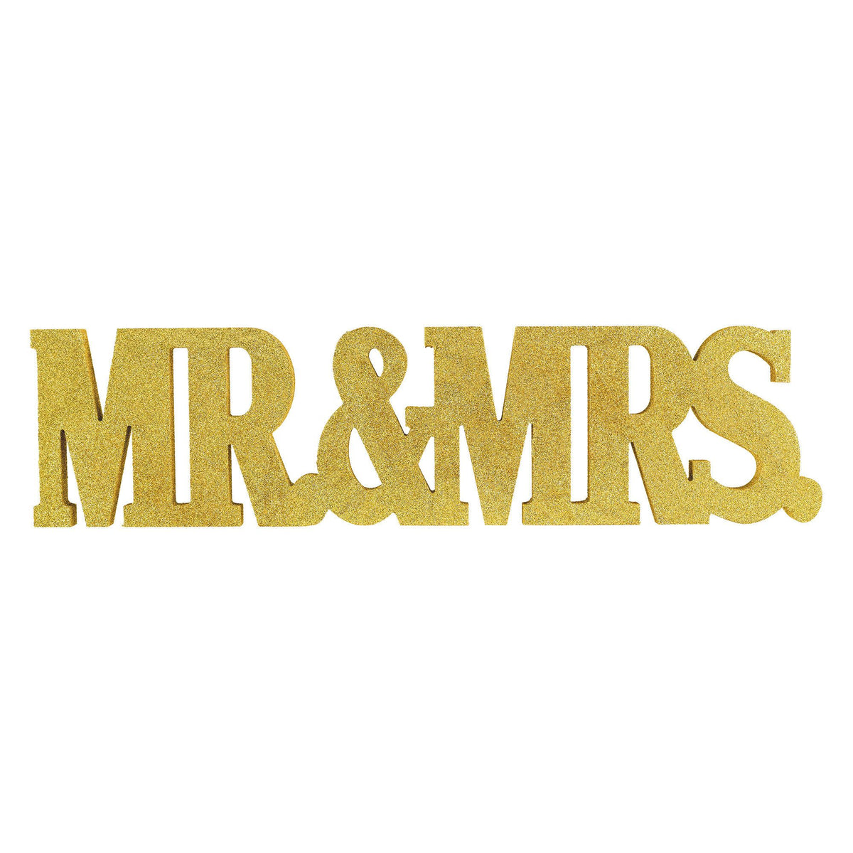 Mr & Mrs Standing Block Sign, Gold, 22-inch - Case of 16