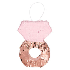 Diamond Ring Pinata, Blush/Rose Gold, 6.5-inch - Pack of 5