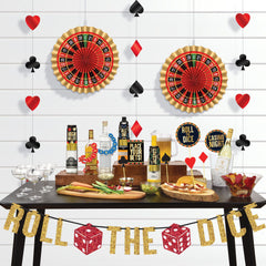 Roll the Dice Bar Decorating Kit, Red/Black, 16-inch, 29-pk - Pack of 3