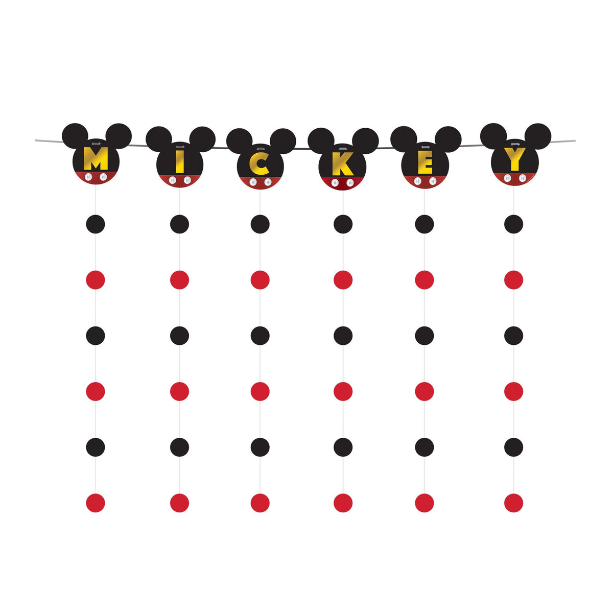 Mickey Mouse Forever Birthday Party String Garland Kit, 7-pc - Case of 48