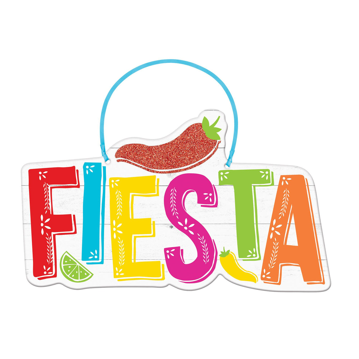 Colorful Hanging Fiesta Sign - Pack of 18