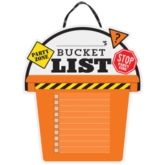 Over the Hill "Bucket List" Hanging Sign Decoration, Orange, 15-inch - Case of 36