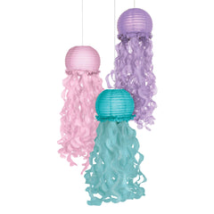 Shimmering Mermaids Jellyfish Paper Lanterns, 35-inch, 3-ct - Case of 48