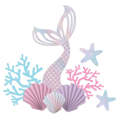 Shimmering Mermaids Decorations, Pink/Purple/Blue, 13.25-inch, 9-ct - Pack of 6