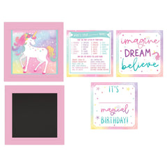 Unicorn Customizable Chalkboard Easel Sign, Pink, 12-inch, 5-ct - Pack of 6