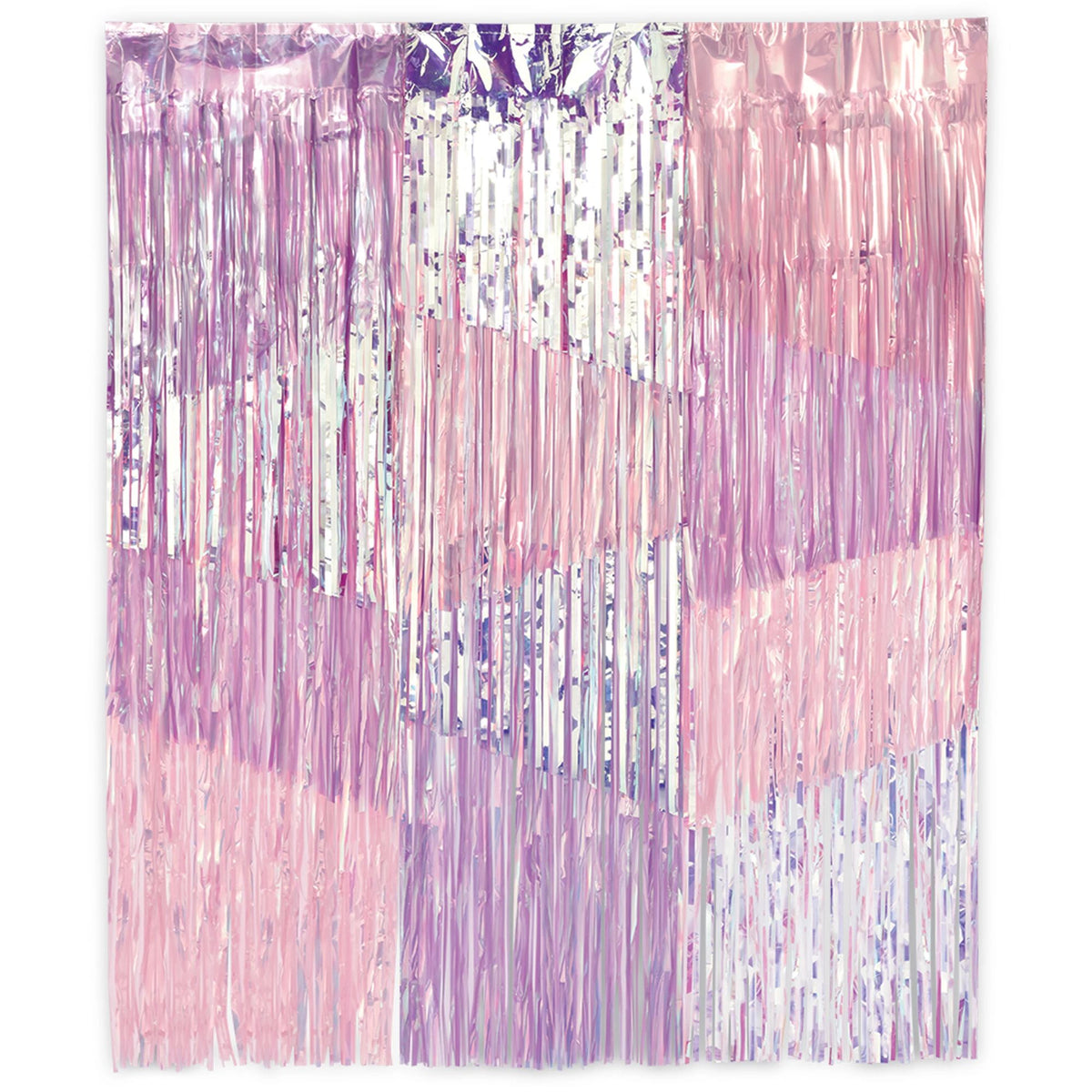 Luminous Plastic Fringe Backdrop, Purple/Silver, 48-inch - Pack of 6