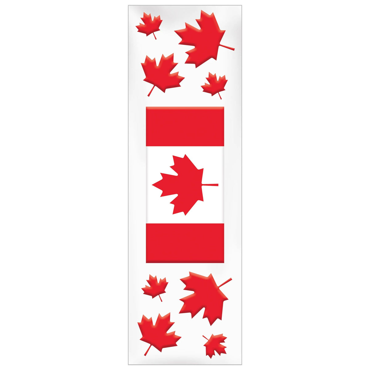 Maple Leaf Gel Clings, Red/White, 6.5-inch, 9-pk - Pack of 18