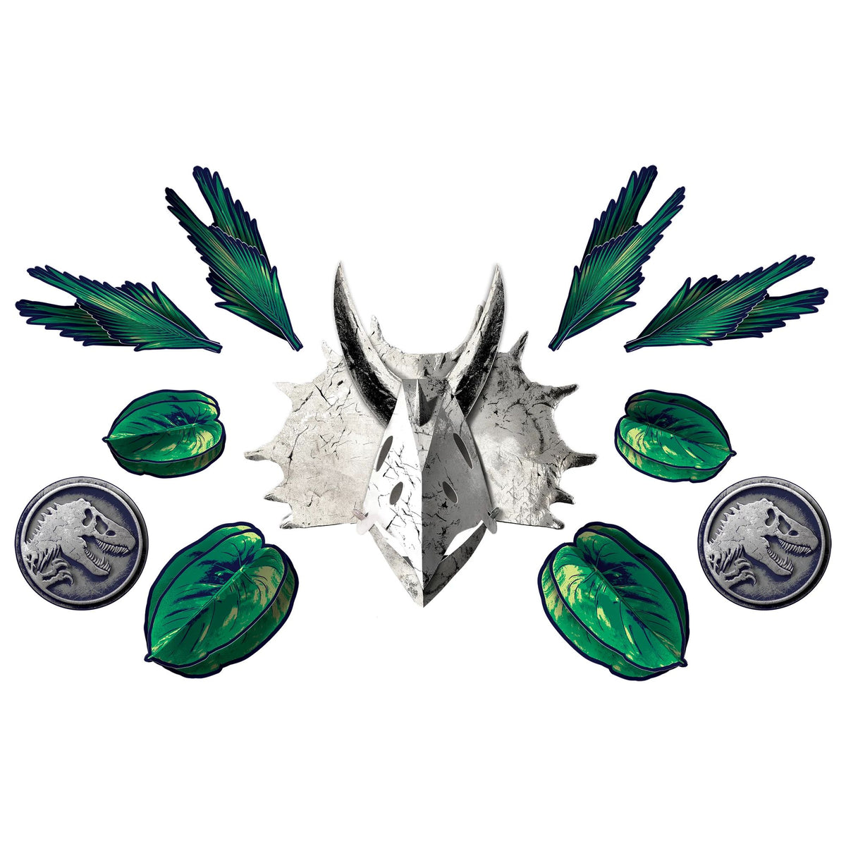 Jurassic World Wall Decorating Kit, Green/White, 13-inch, 11-pk - Case of 12