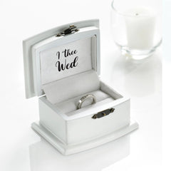 I Thee Wed Ring Bearer Box, White, 2.8-inch - Pack of 6