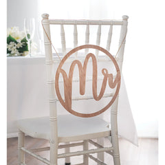 Mr Chair Hanging Sign Decoration, Brown, 4.9-in, for Wedding/Engagement - Case of 24