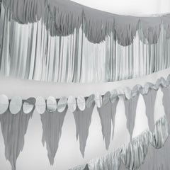 Pennant Fringe Hanging Garland Banner Decoration, Assorted Colours, 8.5-in, 6-pk | Case of 72