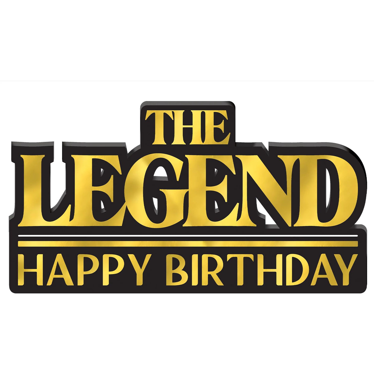 Better with Age "The Legend" Happy Birthday Standing Sign, Black/Gold, 13.5-inch - Pack of 6