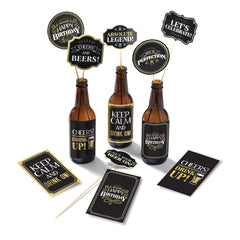 "Better with Age" Beer Kit Centerpieces, Gold/Black, 16 inch, 12-pk - Pack of 12