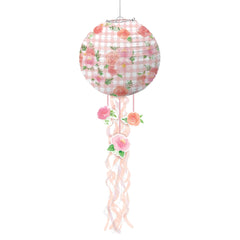 Floral Baby Paper Lanterns, Pink, Plaid, 12-inch, 3-ct - Case of 48