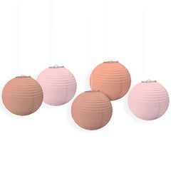Rose Gold Mini Lanterns - Hanging Foil Decorations, 5-ct - Case of 48