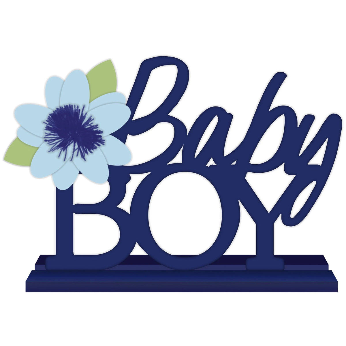 Baby Boy Stand-Up Sign with Bloom Accent - Case of 18