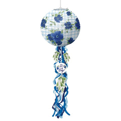 Baby in Bloom Hanging Lanterns - Blue Floral 3-Pack - Case of 48