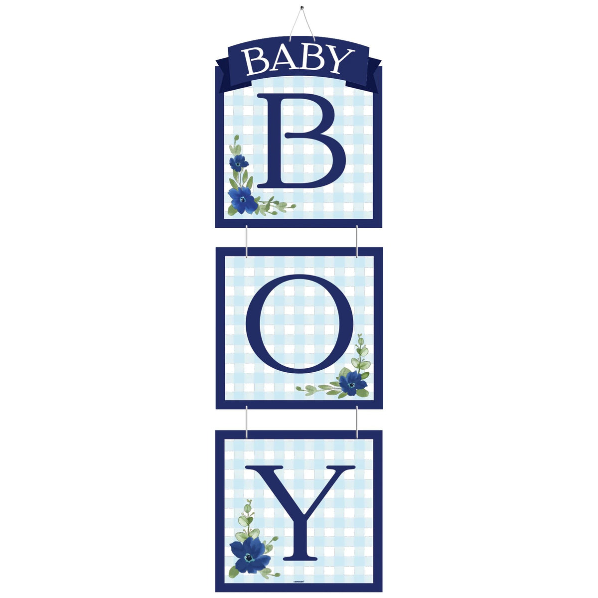 Baby Boy Hanging Door Decoration for Baby Shower - Pack of 6