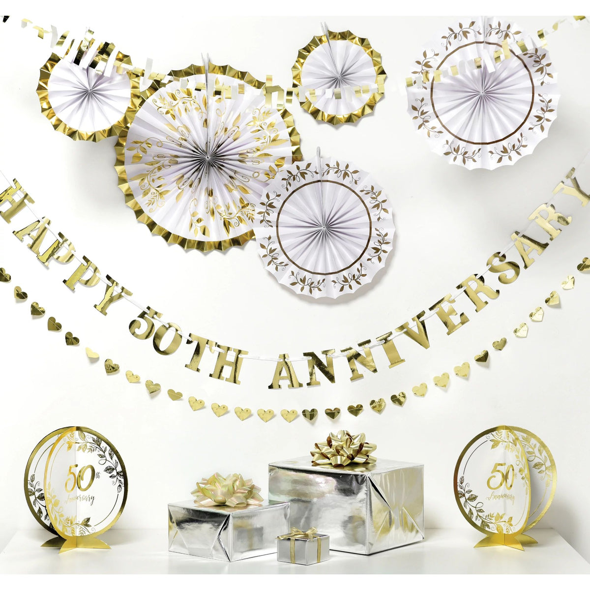 Elegant 50th Anniversary Decoration Kit for Weddings - Case of 24