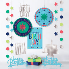 Modern Happy Birthday Room Decorating Kit - Case of 24