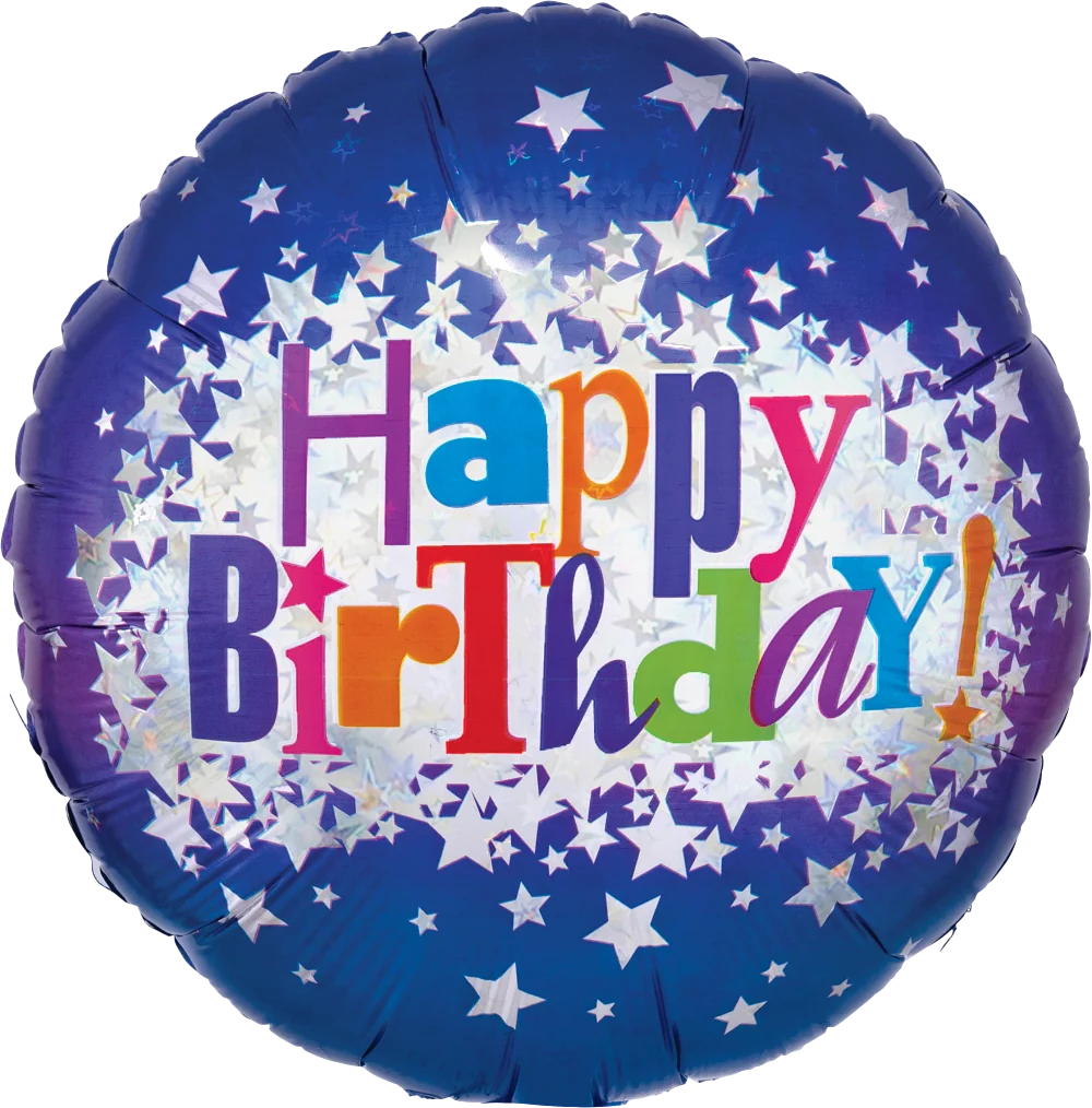 Bright Stars Happy Birthday 18-inch Mylar Balloon - Pack of 10