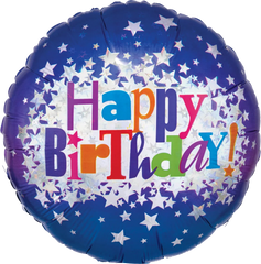 Bright Stars Happy Birthday 18-inch Mylar Balloon - Pack of 10