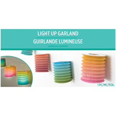 Summer Boho Light-Up Paper Lantern Garland, 10-ft - Case of 12