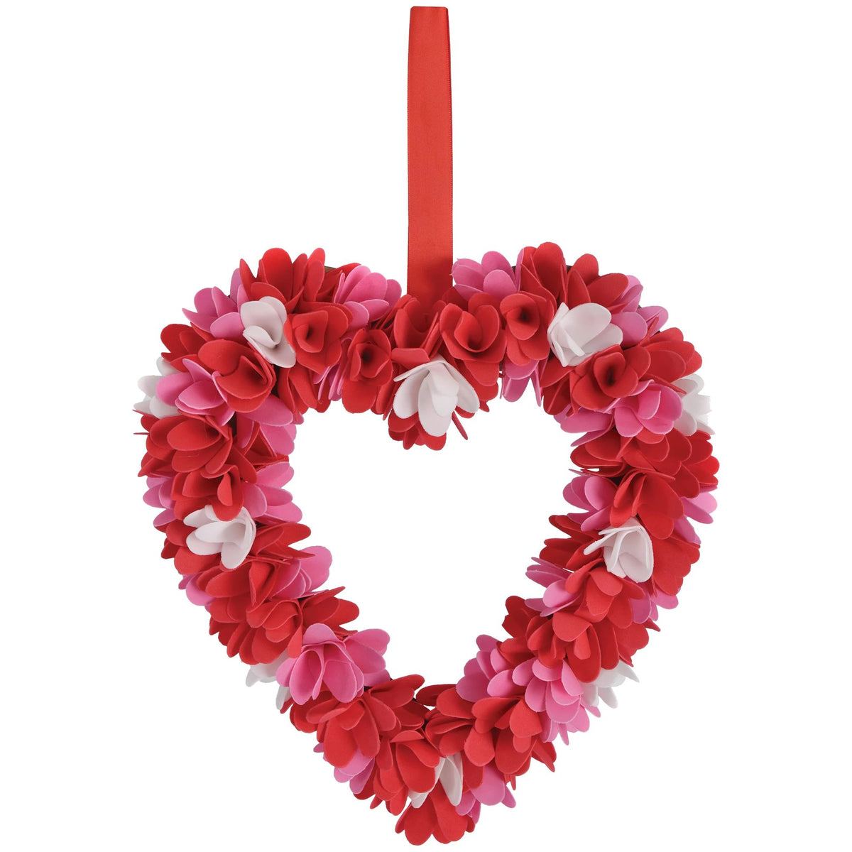 Heart-Shaped Valentine's Day Foam Floral Wreath - Pack of 3