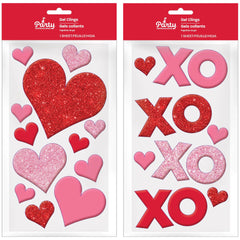 Valentine's Day Assorted Heart & XO Gel Clings - Case of 120